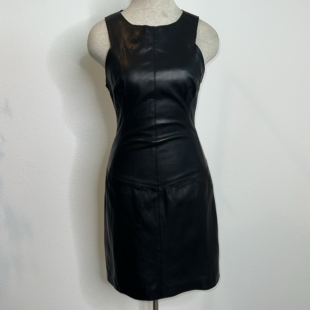 Chaiken Lambskin Leather Sheath Dress